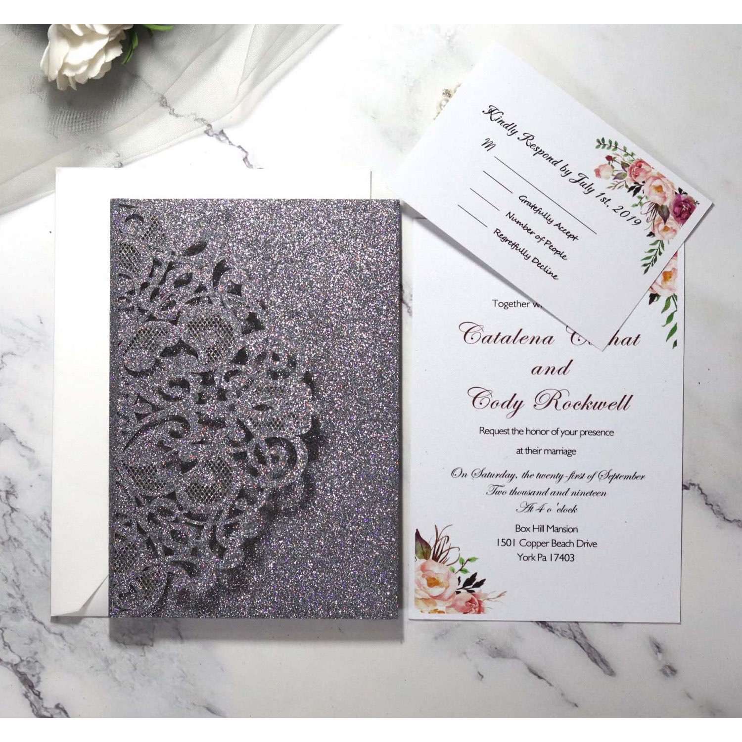 Business  Invitation Card Laser Cut Paper Wedding Invitations